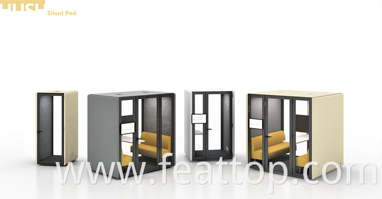 Modern design movable silence acoustic phone booth soundproof office meeting pod